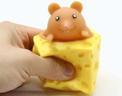 USA Free Shipping Shop Cheesy Mouse Pop Out Stress Relief Toy Sensory Fidget Squeeze Fun brown