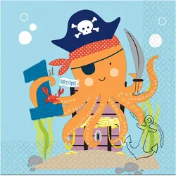 Amscan 9904650 - Servietten - Ahoi, Happy Birthday (16 Stück, 33x33cm)