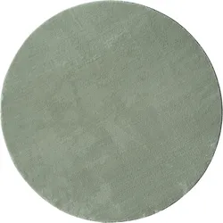Teppich MERINOS "Loft 37", grün, H:16mm Ø:200cm, Polyester, Teppiche, Teppich, Kunstfellteppich besonders weich und kuschelig, Fell Haptik