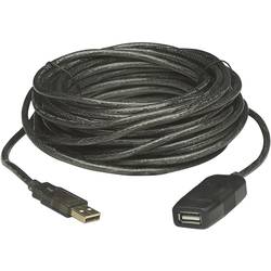 Manhattan USB-Kabel USB 2.0 USB-A Stecker, USB-A Buchse 10.00 m Schwarz 150248