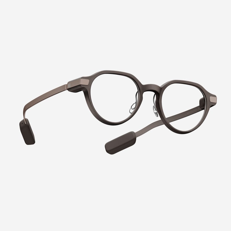 Even Realities Even G2 Smart Glasses Bruin Rond Montuur met Dagelijkse Display en Camera-vrij Design
