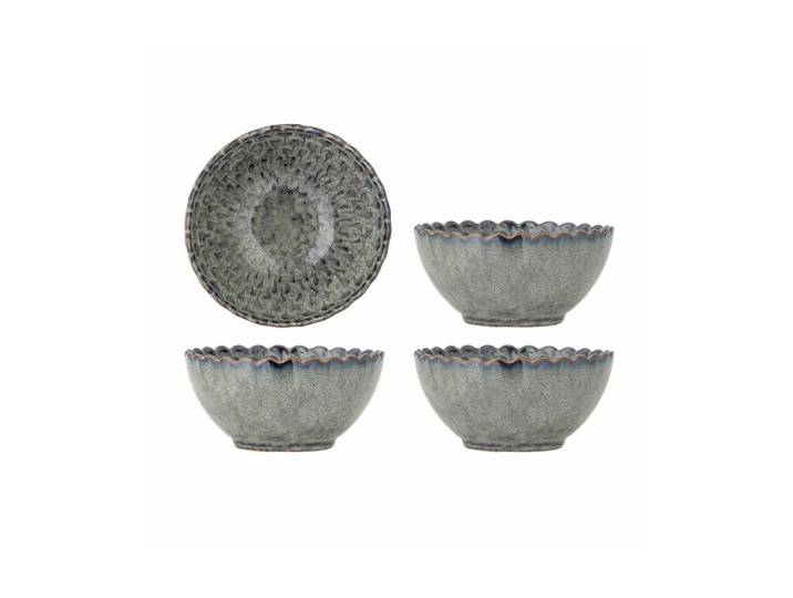 Schüssel BLOOMINGVILLE Katrina, Steinzeug, 4 Stück , grau, H:7,5cm Ø:15,5cm, Steinzeug, Schüsseln, Schüssel