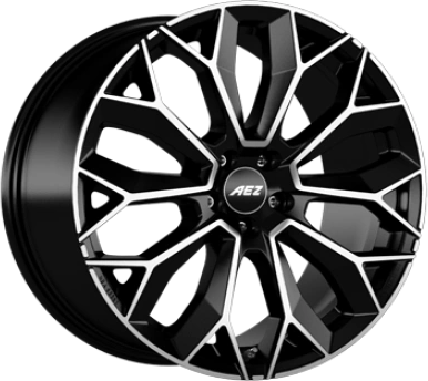 AEZ Leipzig Dark Black Polished 9.5x21 ET 37 5/112 Alufelge Schwarz