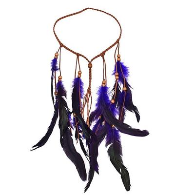 Boho Kopfschmuck Feder Stirnband Zubehör Feder elastisch Zigeuner Festival Stirnband indische ausgefallene Kopfbedeckungen der 1970er Jahre