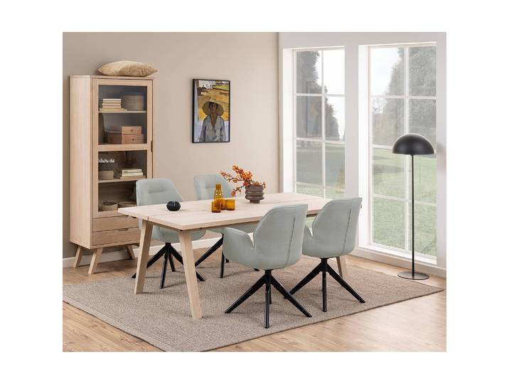 Drehbarer Armlehnenstuhl Morini 61 x 91 x 59cm Grau/Hellgrau Gummibaum Schwarz