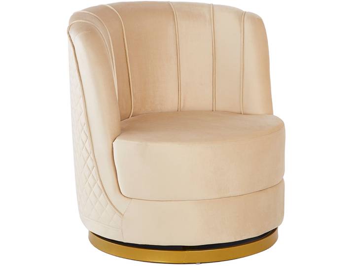 Sessel Maddy Beige, Gold Samt, Metall B 68 T 57 H 77 cm