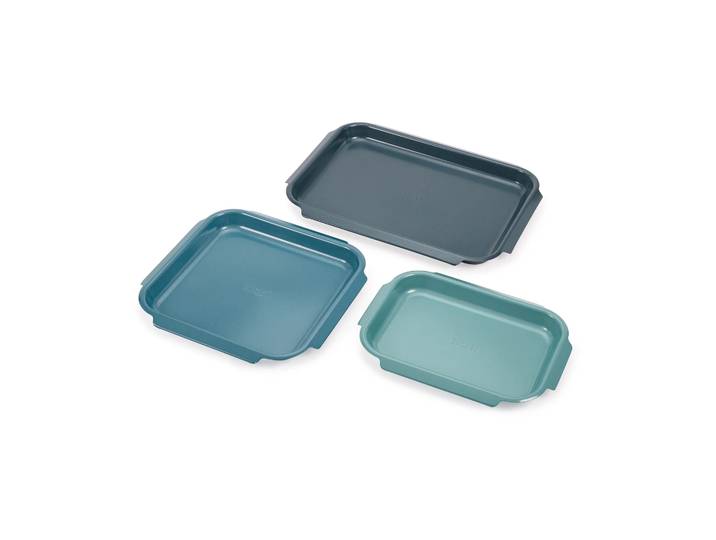 Joseph Joseph Ensemble de moules à gâteaux Nest bake, 3 pièces Bleu