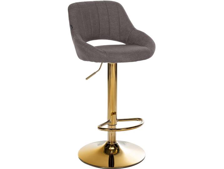 CLP Barhocker Stoff Dunkelgrau, Metall, 47x85x48 cm, Esszimmer, Barmöbel, Barhocker