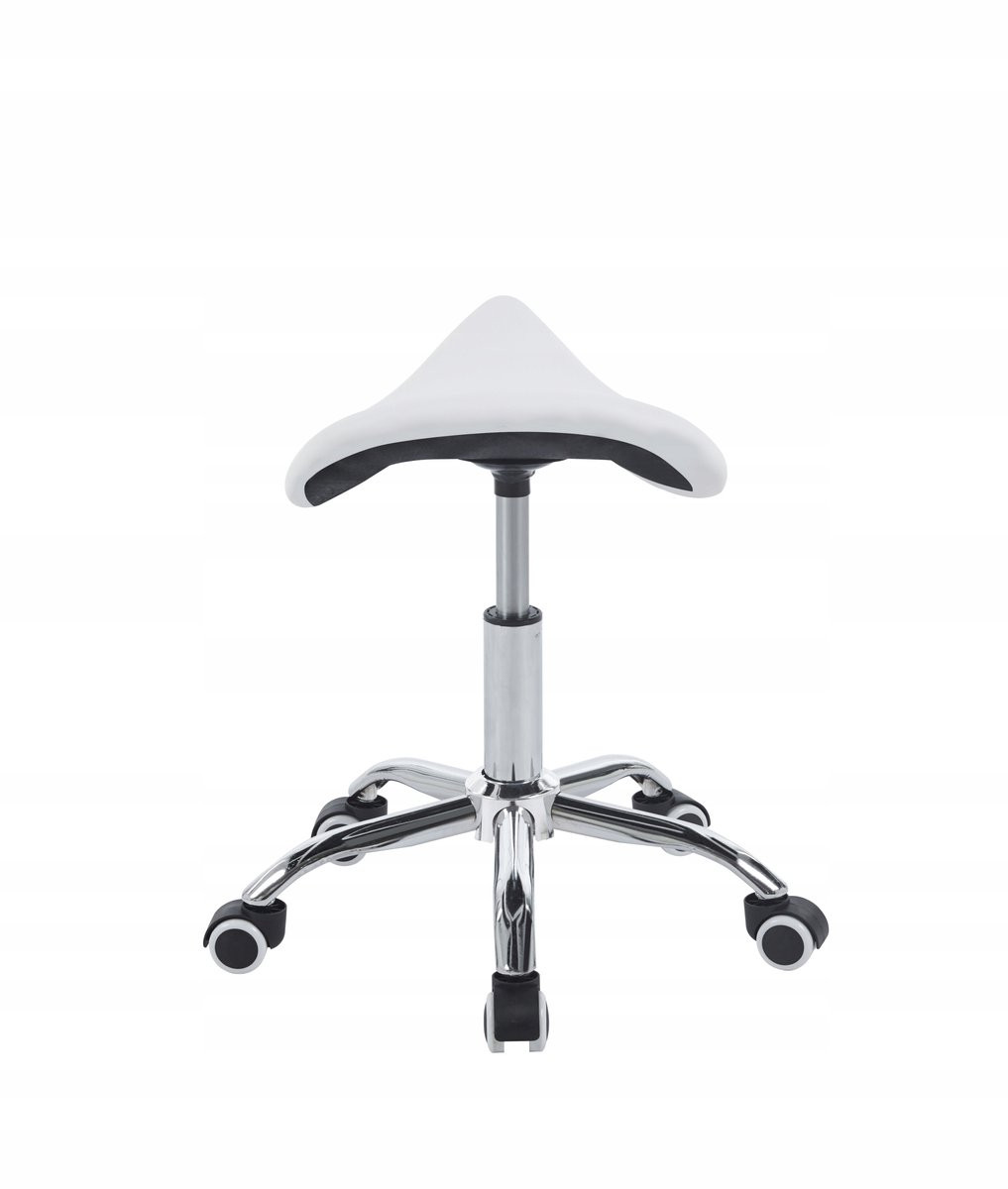 Furnitex Kappersstoel Zadel - Ergonomisch - Verstelbare Hoogte - Wit
