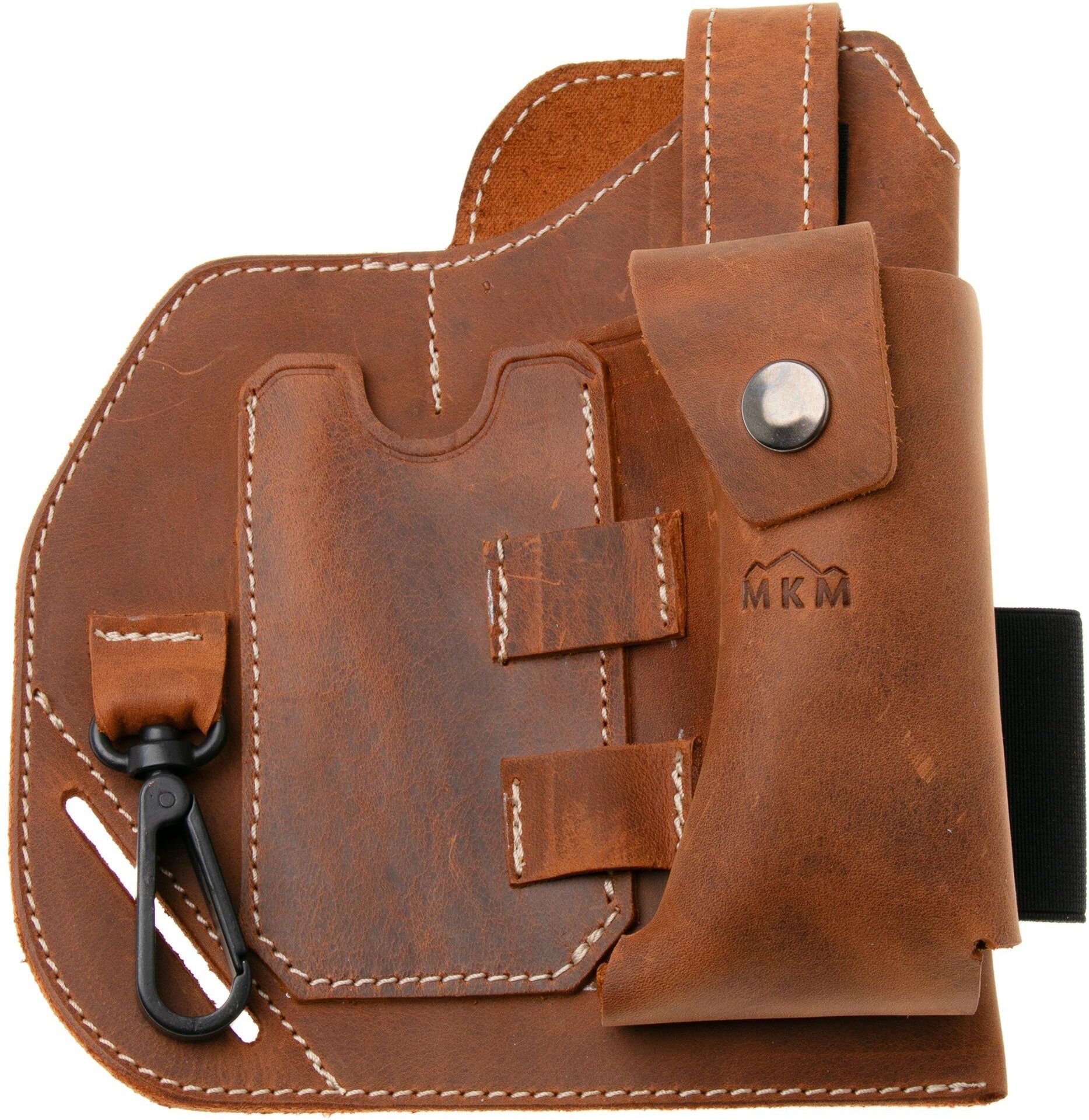 MKM Knives Organizer MKM EDC Belt Organizer Sheath MK BOLS-1N Natural Brown Leather