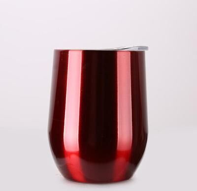 KitchenCuration Portable Insulated Wine Cup Chrome Red
