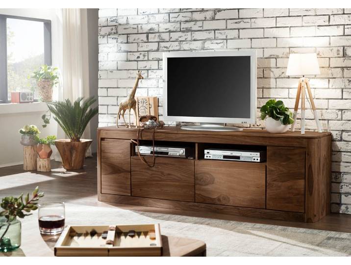 TV-Board Sheesham 178x40x58 rot-braun gebeizt TORONTO #121