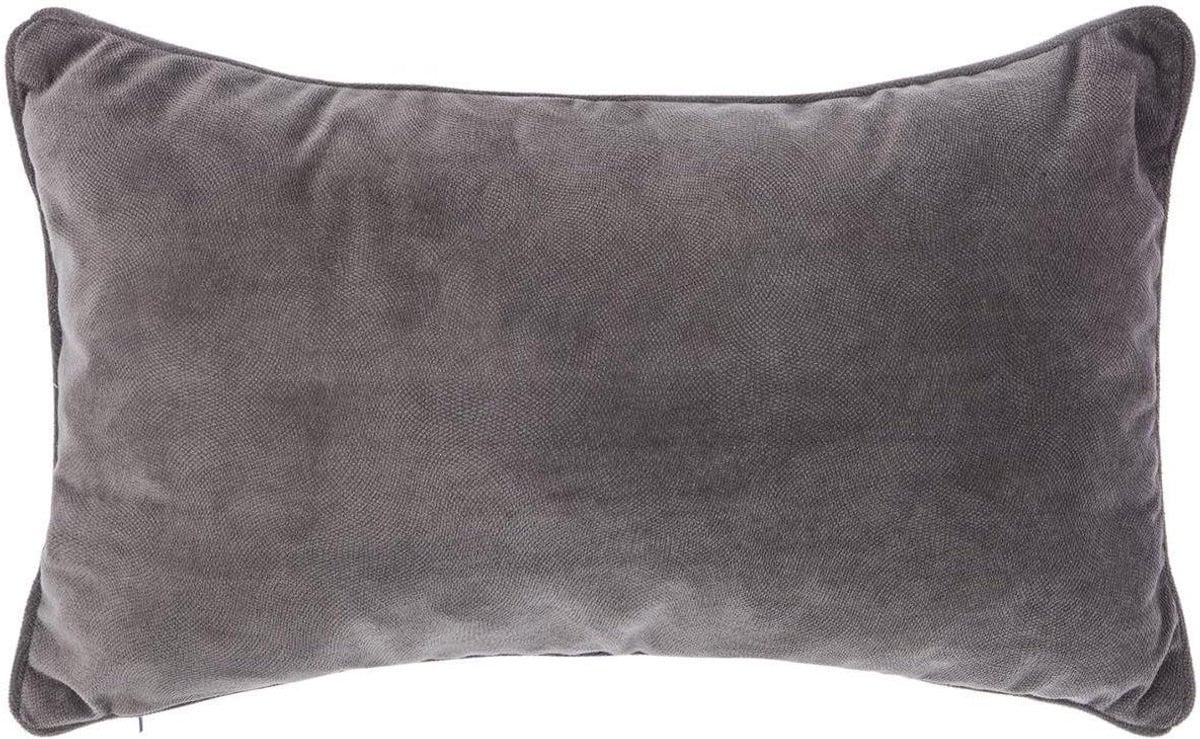 Decoratief kussen antraciet met afneembare overtrek, 50 x 30 cm