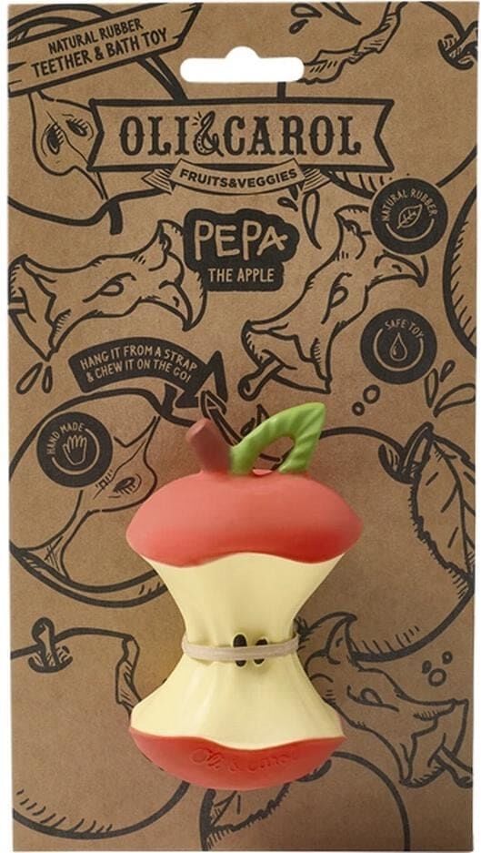 Beissring "Oli&Carol Pepa the Apple", Baby, rot, Naturkautschuk, Beissringe Beissring rot Einheitsgröße