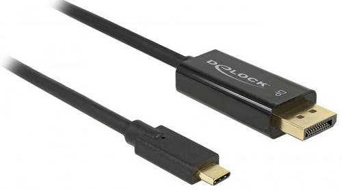 Delock USB-C / DisplayPort Adapterkabel USB-C Stecker, DisplayPort Stecker 2.00 m Schwarz 85256 vergoldete Steckkontakte USB-C-Displaykabel