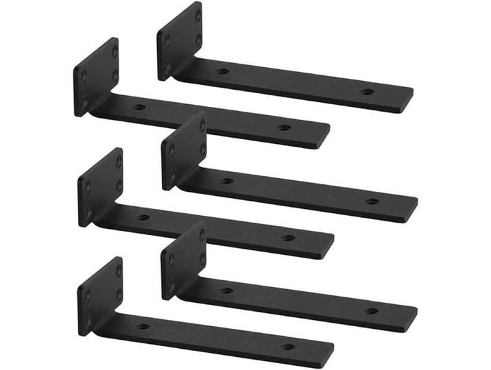 Équerres Murales Charge Lourde - Fixation 25cm pour Support Étagère - Lot de 6 Pièces