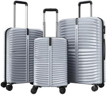 Costway 3-Piece 20/24/28 Inch Lightweight Hardside Luggage Set with 8-Spinner Wheels-Gray