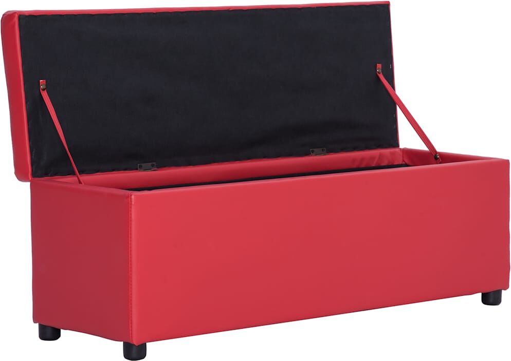 vidaXL Banc avec compartiment de rangement 116 cm Rouge Similicuir