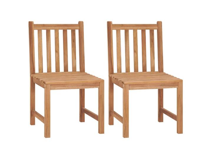 vidaXL Gartenstühle 2er Set Massivholz Teak, Braun, Holz, 50x90x53 cm, Gartenmöbel, Gartensessel, Gartenstühle