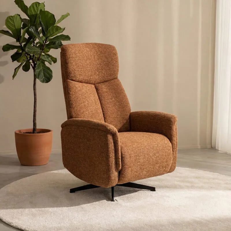 Label51 Fauteuil Helsinki Relax Fauteuil - Coral - Royal Boucle - Manueel Verstelbaar