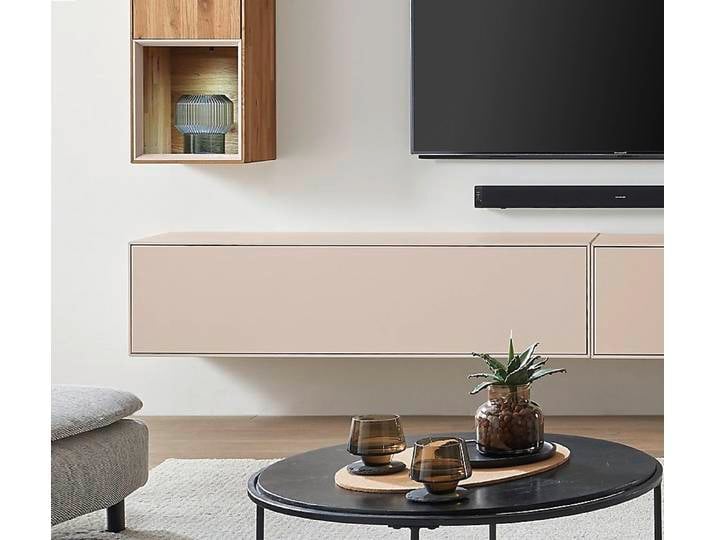 Hängeelement 140cm 'Locarno' MDF creme mit Klappe