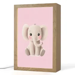 NACHTTISCHLAMPE Elefant - Baby - Rosa - Cartoon 20x30 cm