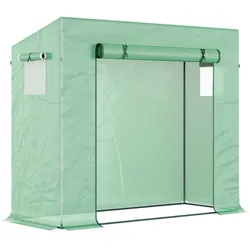 Outsunny Outsunny Gewächshaus, 200 x 76 x 168 cm Foliengewächshaus mit Rolltür, Treibhaus