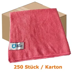Microfasertuch MopKnight Premium 40 x 40 cm rot Karton 250 Hochleistungstücher, extra starker Saum, besonders weich