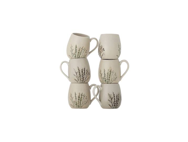 Lot de 6 mugs en grès naturel Bea