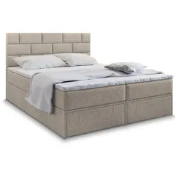 BOXBETT ARINOS 160x200 cm mit Matratze und Topper - Beige