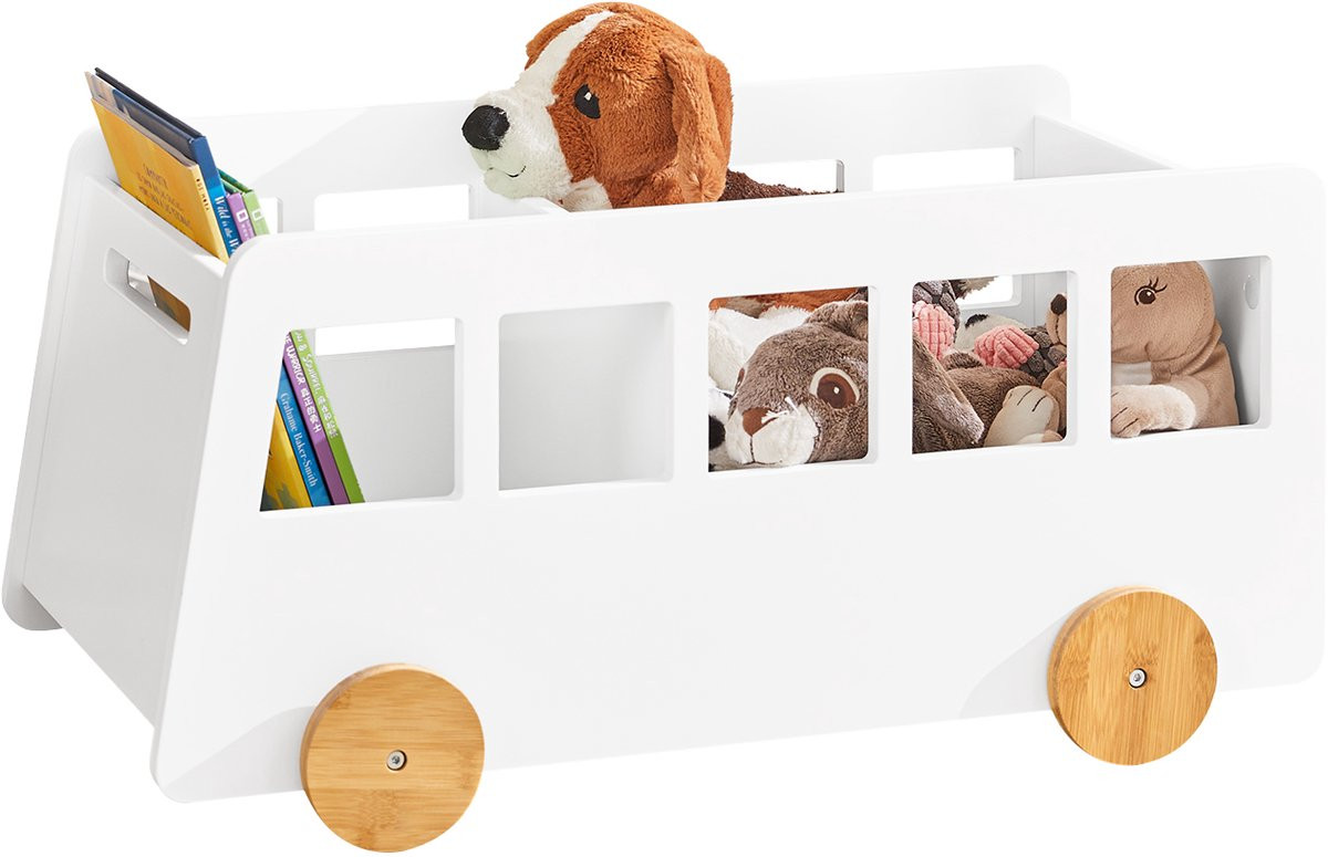SoBuy KMB41-W Keukenwagen met wielen, Wit houtcomposiet