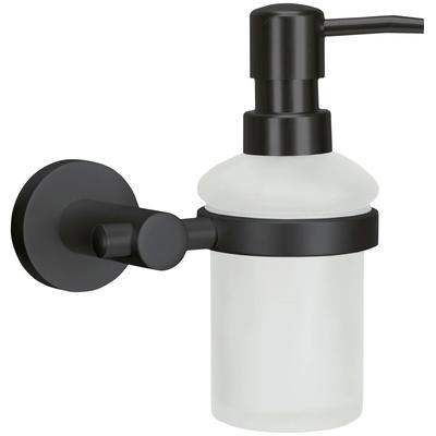 Seifenspender KLEINE WOLKE "Apollo Nero", schwarz, Aluminium, Glas, Dosierspender, Seifenspender, Glas/Aluminium