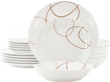 Elama Sydney 18 Piece Porcelain Dinnerware Set, Service for 6