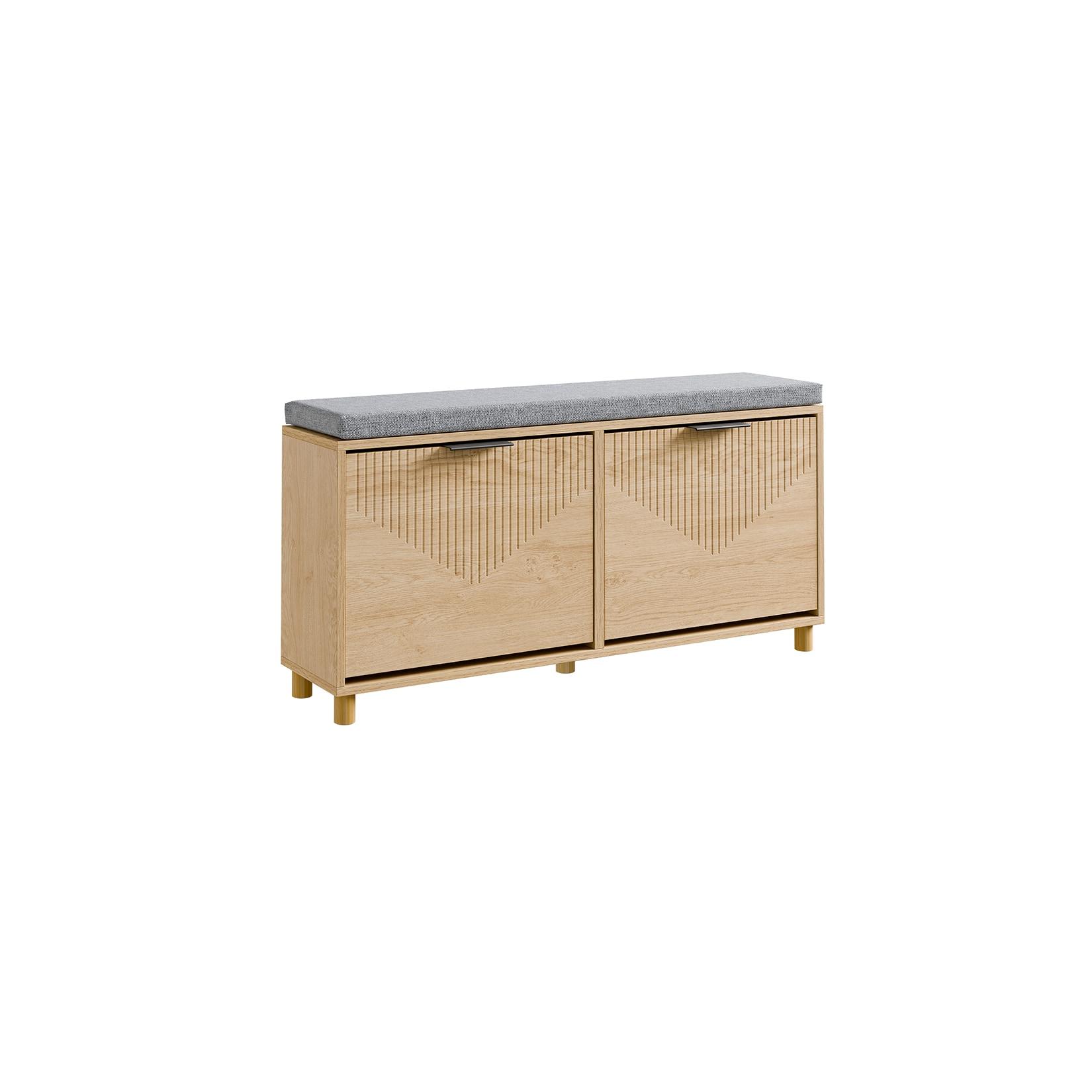 SoBuy Schuhbank 2 doors Hell Eiche 100x24x50cm Modern
