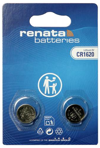 Renata Knopfzellenbox CR1620 3V 2 St. 68 mAh Li-MnO2