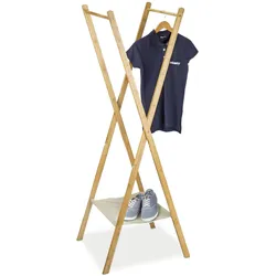 Relaxdays, Garderobe + Kleiderstange, Bambus