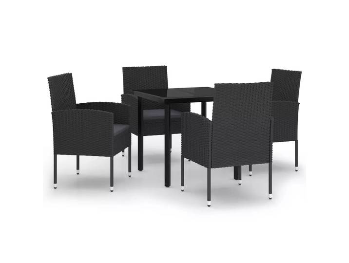 VidaXL - Garten-ess-set poly-rattan, One Size, Schwarz