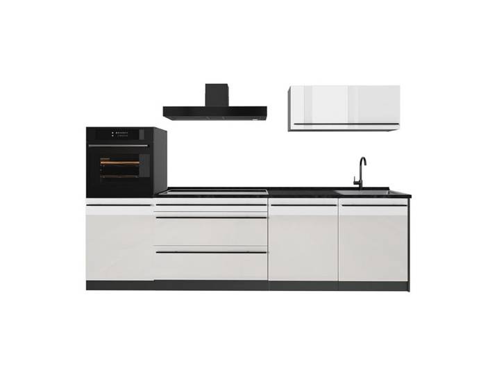 Cuisine R-Line 280cm plan de travail Anthracite Blanc Haute brillance/Anthracite Vicco 66477
