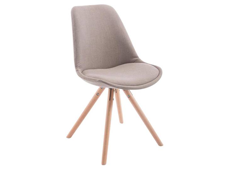 CLP Stuhl Stoff taupe, Taupe, Holz, 48x84x56 cm, Esszimmer, Stühle