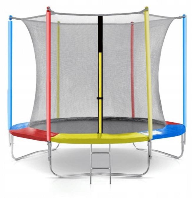 Gartentrampolin 244 cm - Spielgerät für den Außenbereich, inklusive Sicherheitsnetz und Metallleiter