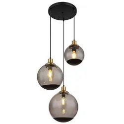 Potter Hängeleuchte Metall Schwarz Matt, 3X E27