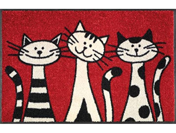 Wash+Dry - Tapis Three Cats 50x75\, Rouge