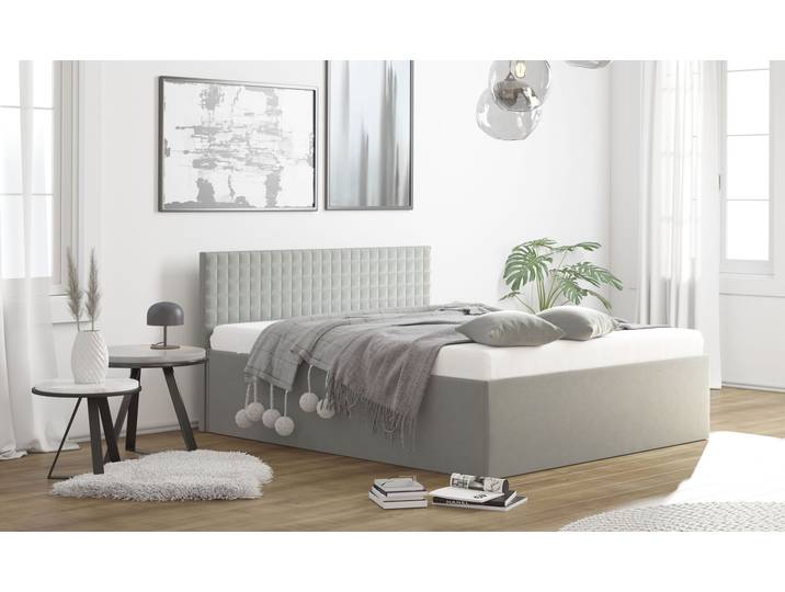 Polsterbett, grau, B:208cm L:210cm, WESTFALIA SCHLAFKOMFORT, Betten, Polsterbett, mit Bettkasten bei Ausführung mit Matratze