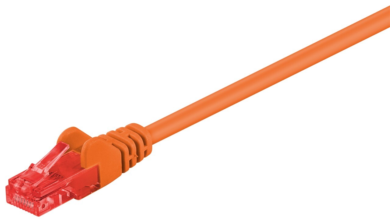 15x Goobay 95268 CAT 6 Patchkabel, U/UTP, orange, 15 m - Kupferummantelter Aluminiumleiter (CCA)