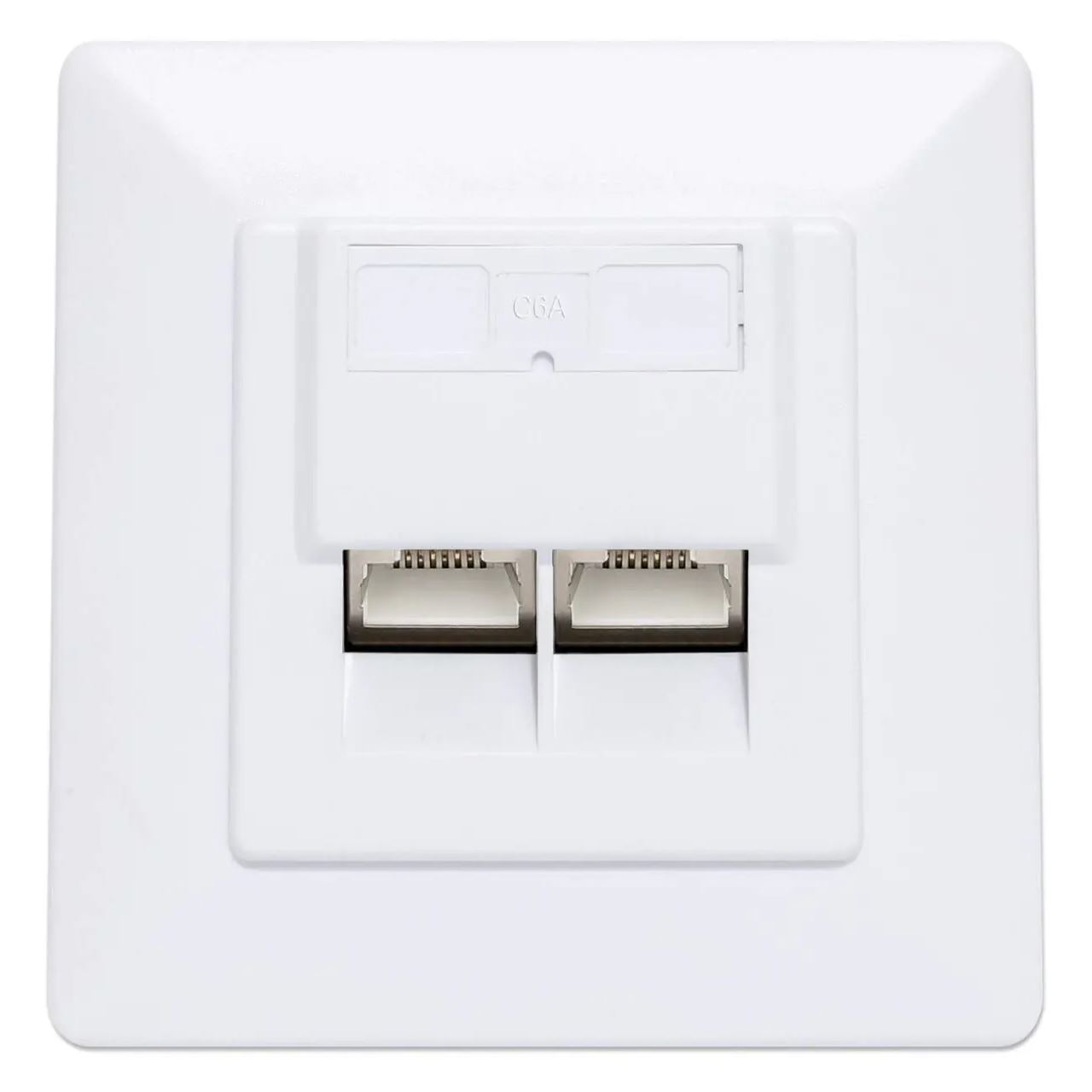Intellinet 2-Port Cat6 10G RJ45-Unterputzdose STP weiß