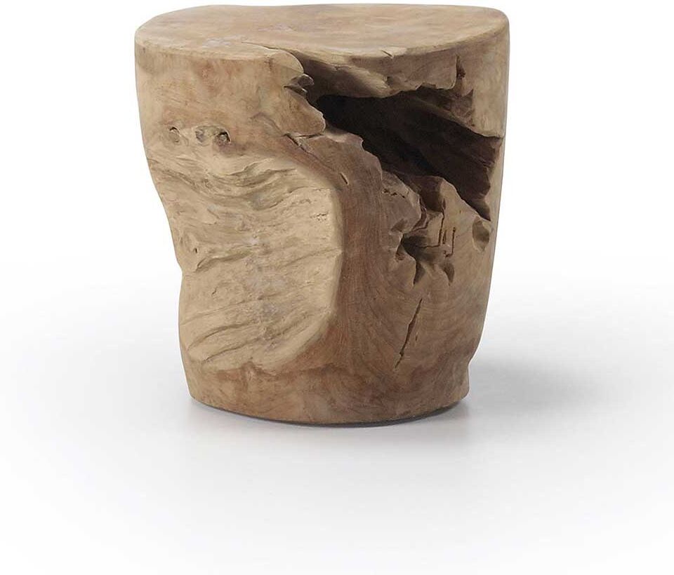 Pharao24.de Designertisch aus Teakholz Baumscheibe rustikalen Stil