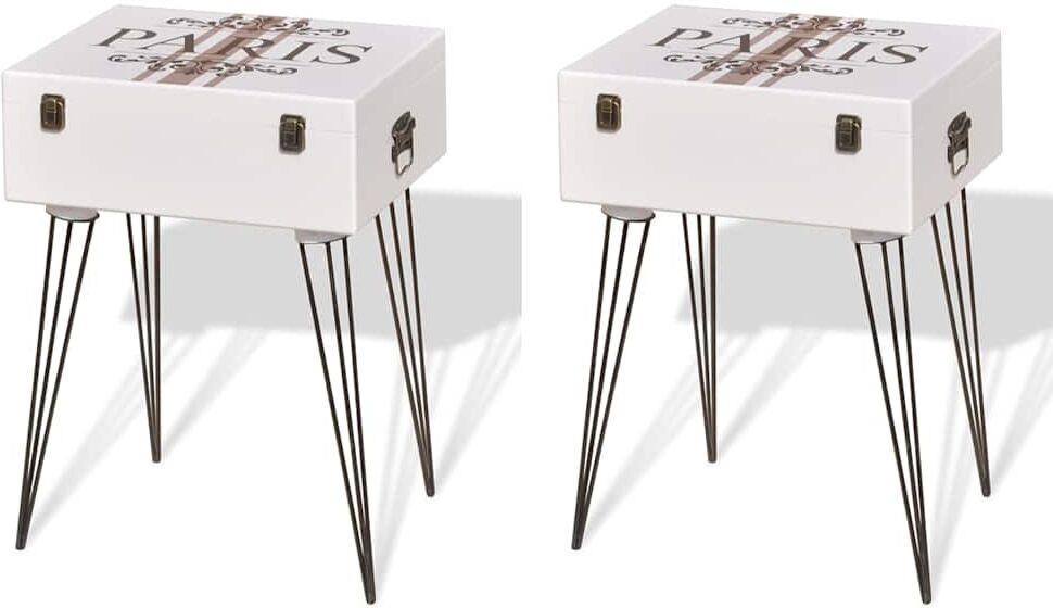 vidaXL Tables de chevet 2 pcs 40x30x57 cm Blanc