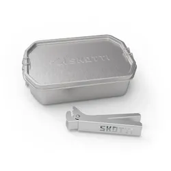 Skotti Boks 1L Edelstahl inkl. Griffzange Grillbox Multifunktionale Edelstahlbox
