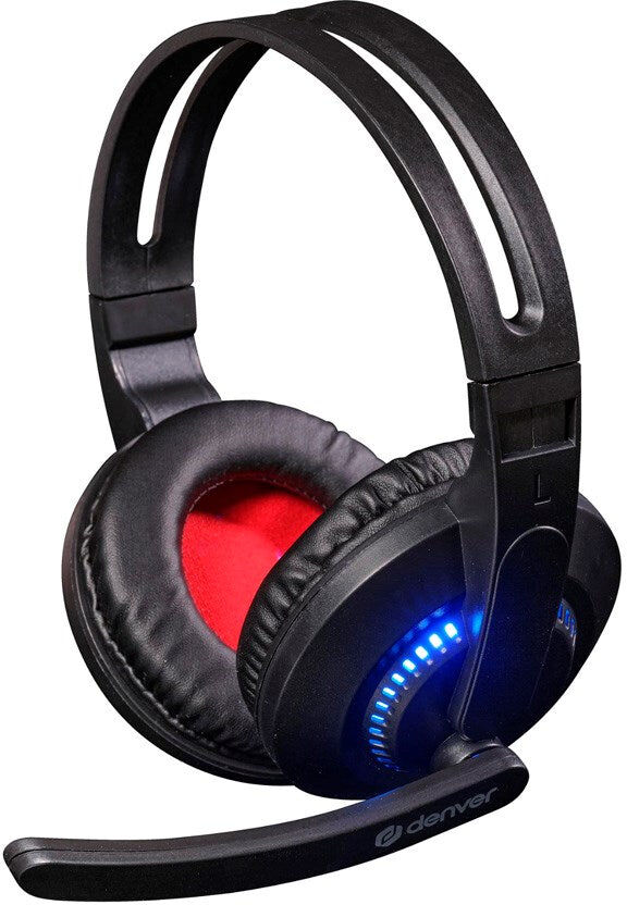 Denver Headset til Gaming m. LED-Lys - Sort
