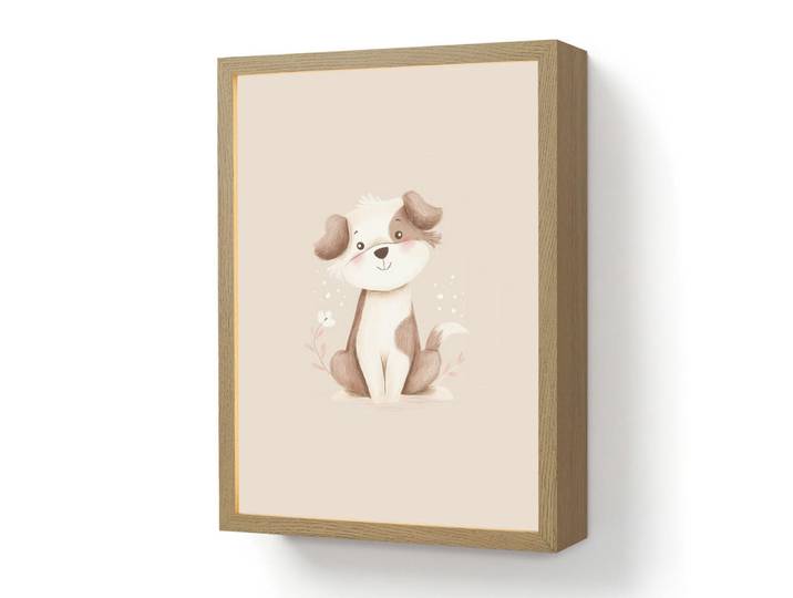 OnlyWow Nachttischlampe MIT Akku Hund - Gefleckt - Braun 30x40 cm, Beige, Rechteckig, LED integrated, 30x40x8 cm, Lampen & Leuchten, Innenbeleuchtung, Nachtlichter